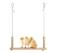 Chicken Swing Toy, Wooden Poultry Perch, 45x38x1cm/17.72x14.96x0.39 Inch Hanging Ladder Enrichment, Stable Bar, Safe Play Accessory for Hens, Roosters, Parrots, Backyard Farm