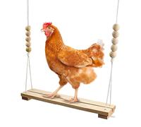 Chicken Swing, Wood Natural Chicken Hanging, 15,55 x 2,76 x 43,31 pulgadas, resistente a la intemperie, fácil de instalar juguetes de poultry, entretenimiento gallinero para chicks, gallinas en patio