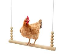 Chicken Swing, Wood Poultry Perch Toy, Stable Hanging Ladder Design, Safe Enrichment Roosting Relaxationfor Backyard Hens Roosters Parrots Farm, 17.72x14.96x0.39 Inches