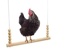 Chicken Swing, Wooden Poultry Toy, Perch Ladder Accessory, Stable Hanging Design, Safe Play Solution, Fun Enrichment Tool, Perfect for Hens, Roosters, Parrots, Farm, Backyard, 17.72x14.96x0.39 Inches