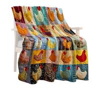 Chicken Throw - Velvet 75x100cm 100x130cm 130x150cm | Chicken Print Blanket, Soft Foldable Breathable Quilt, Throw Blanket | For Family Friend Sofa Bed Indoor Home Bedroom Birthdays Housewarming