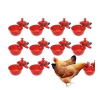 Chicken Water Cups, 10-Piece Automatic Waterer, PP Material, Adjustable Drinker & Food Alimentador, for Chickens, Geese, Turkeys & Bunnies, Easy Installation, /3.35x2.76x1.57 in, 1-Pack