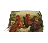 Chickens and Farm - Organizador de maquillaje listo para viajar, bolsa de aseo portátil para mujer, Silver, Talla única, Neceser