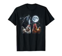 Chickens and Wolf Howling at The Moon Funny Parody Jokes tee Camiseta