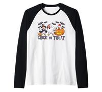 Chickens Ghost Witch Disfraz de Halloween para Pollito o Trato Espeluznante Camiseta Manga Raglan