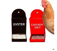 Chickens Oyster and Grit Feeder, Poultry Feeding Trough Set, 7.28x3.15x3.5 Inches, Durable Build, Easy Refill Access, 2-Piece Farm Container for Coop Duck Hen Feeding Station Use