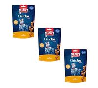 Chicko's Plus Dados de Queso y Pollo | Snacks para Perros | 3 x 80 g | Rinti | Alimento complementario | Para perros pequeños | Pechuga de pollo con queso | Secado al aire | Paquete Triple