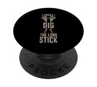 Chicks Dig The Long Stick Jugador de lacrosse PopSockets PopGrip Adhesivo