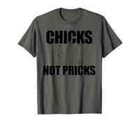 Chicks Not Pricks Funny Cactus Feminista BFF Amigo Meme Camiseta