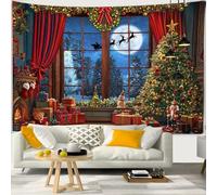Chickwin 3D Tapiz Decorativo Pare Navidad, Tapiz Pared Navideña Tapiz para Navideños Tapestry Decoración de Pared para Dormitorio Sala de Estar (200x150cm,Regalos)