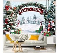 Chickwin 3D Tapiz Decorativo Pare Navidad, Tapiz Pared Navideña Tapiz para Navideños Tapestry Decoración de Pared para Dormitorio Sala de Estar (200x150cm,Nieve)