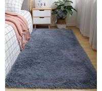 Chickwin Alfombra de Pelo Largo Salon, Alfombra Moderna Shaggy Peluda Suave con Base Antideslizante Alfombrilla Esponjosa Cómoda Lavables para Dormitorio Habitación (Gris A,80x200cm)