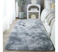 Chickwin Alfombra de Pelo Largo Salon, Alfombra Moderna Shaggy Peluda Suave con Base Antideslizante Tie Dye Alfombrilla Esponjosa Cómoda Lavables para Dormitorio (Gris B,120x200cm)