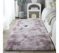 Chickwin Alfombra de Pelo Largo Salon, Alfombra Moderna Shaggy Peluda Suave con Base Antideslizante Tie Dye Alfombrilla Esponjosa Cómoda Lavables para Dormitorio (Morado Claro B,100x200cm)