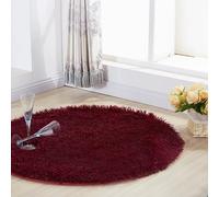 Chickwin Alfombra de Pelo Largo Salon, Alfombra Redondo Moderna Shaggy Peluda Suave con Base Antideslizante Alfombrilla Esponjosa Cómoda Lavables para Dormitorio Habitación (Granate,140cm)