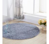 Chickwin Alfombra de Pelo Largo Salon, Alfombra Redondo Moderna Shaggy Peluda Suave con Base Antideslizante Alfombrilla Esponjosa Cómoda Lavables para Dormitorio Habitación (Gris,80cm)