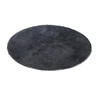 Chickwin Alfombra de Pelo Largo Salon,Alfombra Redondo Moderna Shaggy Peluda Suave con Base Antideslizante Alfombrilla Esponjosa Cómoda Lavables para Dormitorio Habitación (Gris Oscuro A,80cm)