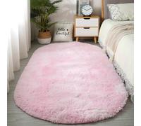 Chickwin Alfombra de Pelo Largo Salon, Alfombra Tie-Dye Moderna Shaggy Peluda Suave con Base Antideslizante Alfombrilla Esponjosa Cómoda para Dormitorio Habitación Infantil (Rosa,80x160cm)
