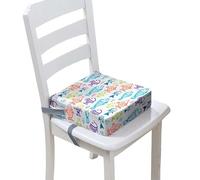 Chickwin Asiento Elevador Niños para la Mesa, Alzador Silla para Niños Comer Portátil Desmontable Elevador Cojín de Asiento con 2 Hebillas de Seguridad Correas (Lindo pez 1,40 * 40 * 10cm)