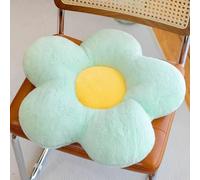 Chickwin Cojín de Flores, 35/50cm Cojín de Asiento con Forma de Flor de Rosa Suave Flor Cojín de Felpa para Sala de Estar, Coche, Dormitorio (50cm,Verde Claro)