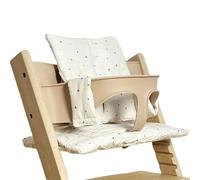 Chickwin Cojín Trona Bebe, Funda Trona Universal Cojin Trona Suave y Cómodo Cojín Trona Madera Lavable para Todo Tipo de Sillas (Triángulo Beige,43 * 33cm)