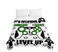 Chickwin Colcha de Ligero Cubrecama Colcha Bouti, Game 3D Juego Edredón Manta de Dormitorio Primavera Cuatro Estaciones Colchas para Cama Individual Matrimonio (Verde Oscuro,150x200cm)