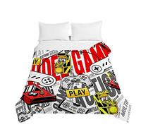 Chickwin Colcha de Ligero Cubrecama Colcha Bouti, Game 3D Juego Edredón Manta de Dormitorio Primavera Cuatro Estaciones Colchas para Cama Individual Matrimonio (Rojo,150x200cm)