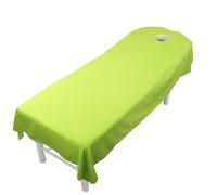 Chickwin Color Sólido Sábana Bajera para Camilla de Masaje con Agujero, Suave Elástica Sabanas, Reutilizable Belleza Sabanas Bajeras, SPA Salón de Belleza Funda para Camilla (Verde,190x80cm)