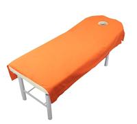 Chickwin Color Sólido Sábana Bajera para Camilla de Masaje con Agujero, Suave Elástica Sabanas, Reutilizable Belleza Sabanas Bajeras, SPA Salón de Belleza Funda para Camilla (Naranja,190x80cm)