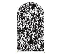 Chickwin Estilo Leopardo Sencillo Telón de Fondo de Arco,Tela de Telón de Fondo de Arco de Boda Elastico,para Fotográfico,Cubierta de Soporte,Fiesta,Ceremonia de Boda (Negro Blanco,5FT(65x150cm))
