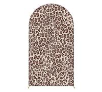 Chickwin Estilo Leopardo Sencillo Telón de Fondo de Arco,Tela de Telón de Fondo de Arco de Boda Elastico,para Fotográfico,Cubierta de Soporte,Fiesta,Ceremonia de Boda (Marrón Claro,6FT(80x180cm))