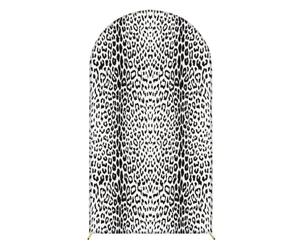 Chickwin Estilo Leopardo Sencillo Telón de Fondo de Arco,Tela de Telón de Fondo de Arco de Boda Elastico,para Fotográfico,Cubierta de Soporte,Fiesta,Ceremonia de Boda (Negro Blanco 2,6.6FT(100x200cm))