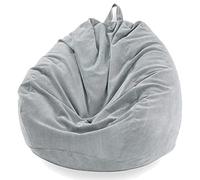 Chickwin - Funda de puf, Pera, sillón de Pera sin Relleno, para Exterior e Interior, relajación, Chaise Longue de salón, Dormitorio cojín (Gris, 70 x 80 cm)