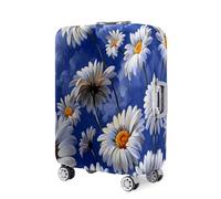 Chickwin Funda Maleta Elástica, Anti-Polvo Funda Maleta Grande Margarita 3D Cubierta de Equipaje Suave Lavable para Equipaje de 18-32 Pulgadas Carrito de Viaje (Azul y Blanco,S)
