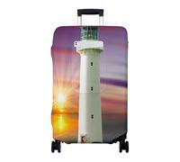 Chickwin Funda Maleta Grande con Bolsillos, Funda para Maletas Elástica, Cubierta de Equipaje con Cremallera, Protector Equipaje, 18-32 Pulgadas, Impresión del Faro (Torre Blanca,L)