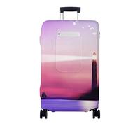 Chickwin Funda Maleta Grande con Bolsillos, Funda para Maletas Elástica, Cubierta de Equipaje con Cremallera, Protector Equipaje, 18-32 Pulgadas, Impresión del Faro (Morado Claro,L)