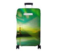 Chickwin Funda Maleta Grande con Bolsillos, Funda para Maletas Elástica, Cubierta de Equipaje con Cremallera, Protector Equipaje, 18-32 Pulgadas, Impresión del Faro (Aurora Verde,M)