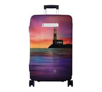 Chickwin Funda Maleta Grande con Bolsillos, Funda para Maletas Elástica, Cubierta de Equipaje con Cremallera, Protector Equipaje, 18-32 Pulgadas, Impresión del Faro (Pensamientos Familiares,M)