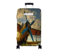 Chickwin Funda Maleta Grande con Bolsillos, Funda para Maletas Elástica, Cubierta de Equipaje con Cremallera, Protector Equipaje, 18-32 Pulgadas, Impresión de Avión (Avión Grande,M)