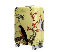 Chickwin Funda Maleta Grande, Funda para Maletas, Cubierta de Equipaje con Cremallera, Protector Equipaje, 18-32 Pulgadas, Estilo Chino (Bambú y pájaro,L)