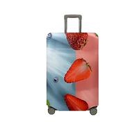 Chickwin Funda Maleta Mediana Funda Maleta Cabina Elástica 18-32 Pulgadas Cisnes Imprimir Fresas Cubierta de Equipaje Suave Anti-Polvo Protector Equipaje (Rosa Azul,M)