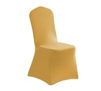 Chickwin Funda Silla Boda, Fundas de Sillas para Bodas de Spandex Poliéster Elástico Universal Lavables para Fiestas Decoración Evento Ceremonia Banquete Restaurante Hotel (Color Dorado,2 Piezas)