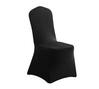 Chickwin Funda Silla Boda, Fundas de Sillas para Bodas de Spandex Poliéster Elástico Universal Lavables para Fiestas Decoración Evento Ceremonia Banquete Restaurante Hotel (Negro,1 Pieza)