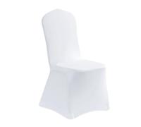 Chickwin Funda Silla Boda, Fundas de Sillas para Bodas de Spandex Poliéster Elástico Universal Lavables para Fiestas Decoración Evento Ceremonia Banquete Restaurante Hotel (Blanco,4 Piezas)