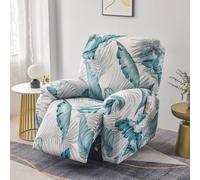 Chickwin Funda Sillon Relax Reclinable 1/2/3 Plaza, Estampados Planta Relax Reclinable con Bolsillos Laterales, Color Sólido Funda Sofa, Extraíbles y Lavables (Hoja,3 Plaza)
