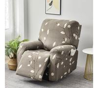 Chickwin Funda Sillon Relax Reclinable 1/2/3 Plaza, Estampados Planta Relax Reclinable con Bolsillos Laterales, Color Sólido Funda Sofa, Extraíbles y Lavables (Caqui,1 Plaza)