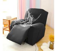 Chickwin Funda Sillon Relax Reclinable 1/2/3 Plaza, Funda Sillón Relax Reclinable con Bolsillos Laterales, 4/6/8-Piezas Funda Sofa Reclinable, Extraíbles y Lavables (3 Plaza,Negro)