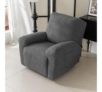 Chickwin Funda Sillon Relax Reclinable 1/2/3 Plaza, Jacquard Relax Reclinable con Bolsillos Laterales Color Sólido Funda Sofa, Extraíbles y Lavables (Antracita,3 Plaza)