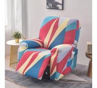 Chickwin Funda Sillon Relax Reclinable 1/2/3 Plaza, Patrón Moderno Relax Reclinable con Bolsillos Laterales, Color Sólido Funda Sofa, Extraíbles y Lavables (Rosa-Amarillo,3 Plaza)