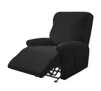 Chickwin Funda Sillon Relax Reclinable 1/2/3 Plaza, Relax Reclinable con Bolsillos Laterales, Impermeable Color Sólido Funda Sofa, Extraíbles y Lavables (Negro,2 Plaza)